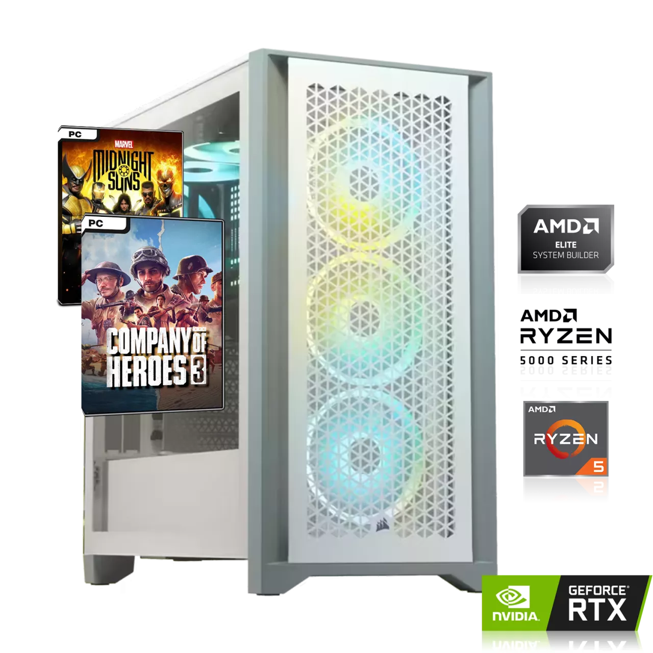 GAMING PC | AMD Ryzen 5 5600 6x3.50GHz | 16GB DDR4 | RTX 3070 8GB | 500GB M.2 SSD