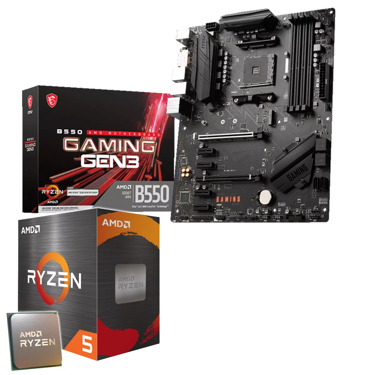 Aufrüst-Kit: MSI B550 Gaming Gen3 - AMD Ryzen 5 5600X 6x 3.7 GHz