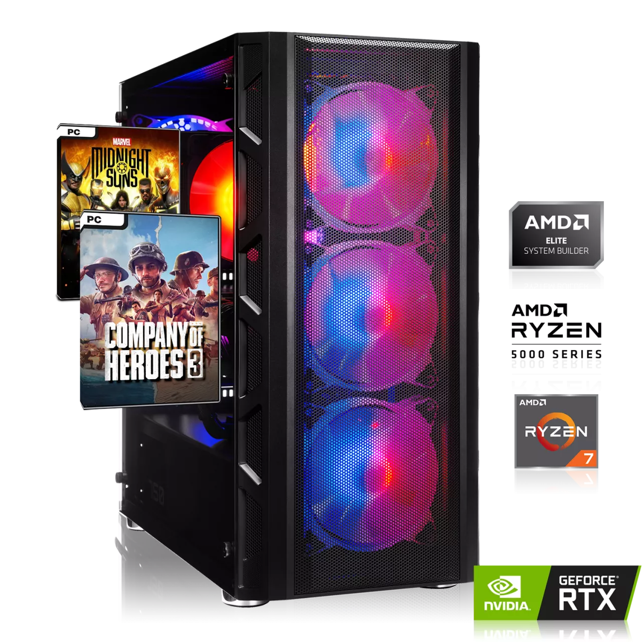 XDREAM GAMING PC | AMD Ryzen 7 5800X 8x3.80GHz | 16GB DDR4 | RTX 3070 8GB | 500GB M.2 SSD + 2TB HDD
