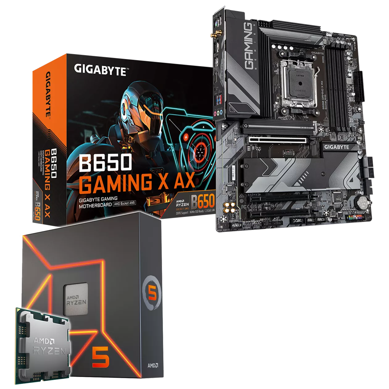 PC Aufrüstkit: GIGABYTE B650 Gaming X AX WIFI - AMD Ryzen 5 7600X 6x 4.70 Ghz