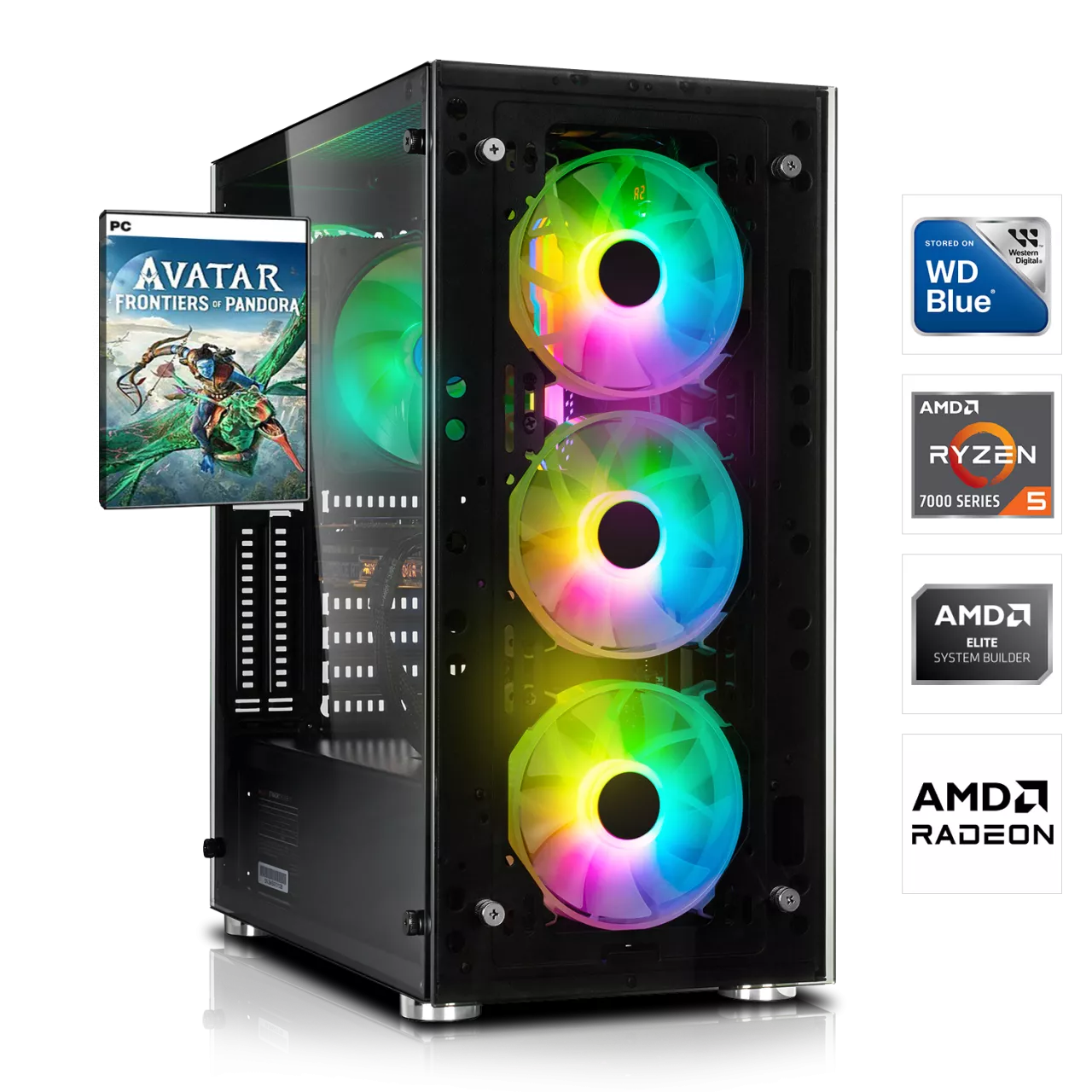 GAMING PC | AMD Ryzen 5 7600X 6x4.70GHz | 16GB DDR5 | RX 7900 GRE 16GB | 1TB M.2 SSD